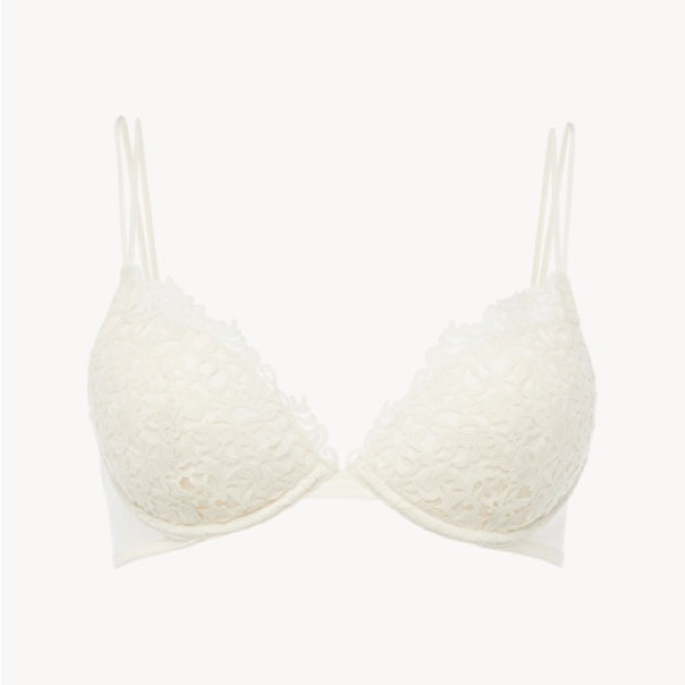 La Perla Cream T-Shirt Bra with Lace Overlay